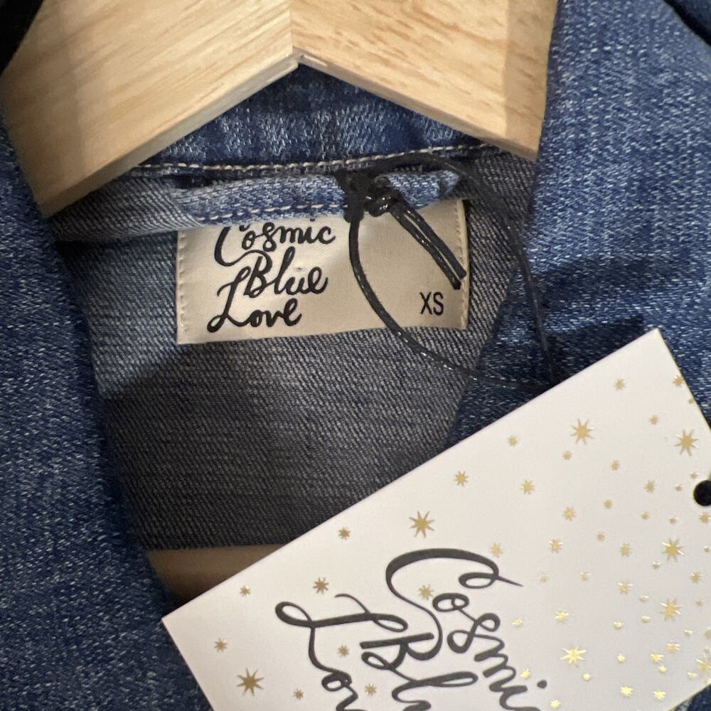 Cosmic Blue Love By Stitch Fix Denim Jean Jacket Womens XS Trucker Long Sleeve - Picture 7 of 13